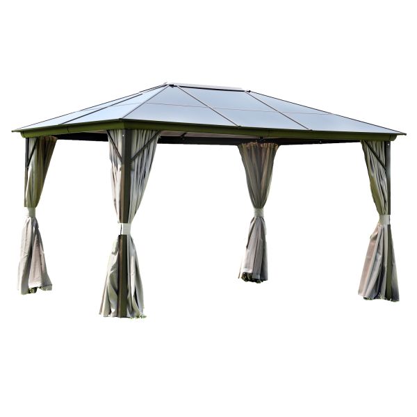 Gazebo SUNSET 3x4xH2/2,7m, taupe/brown