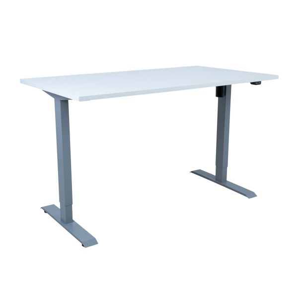 Desk ERGO with 1 motor 140x80xH71-121cm, greyish white/silver-grey