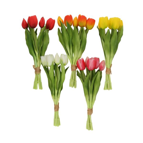 Mākslīgais zieds FLOWERLY H30cm 5gab. tulpes, mix