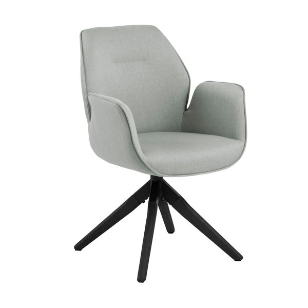 Chair AURA with armrests, light grey/black