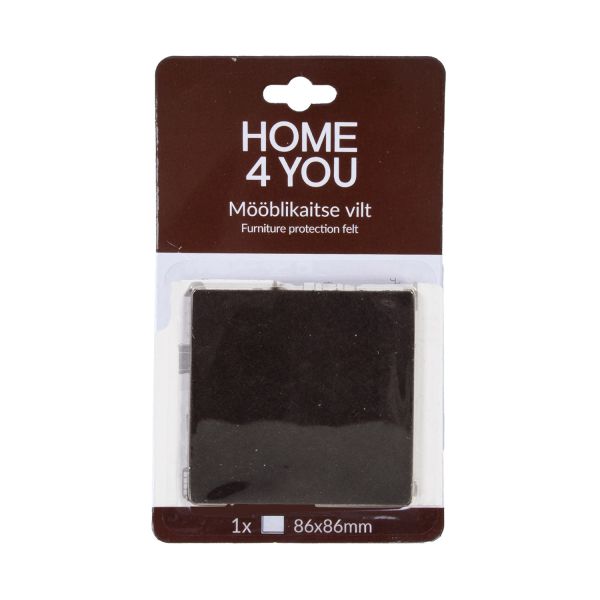 Mēbeļu aizsardzība filcs 86x86mm x 1gab, melns