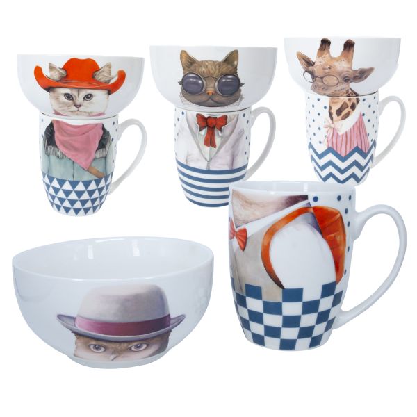 Cup+bowl set POPPY, mix