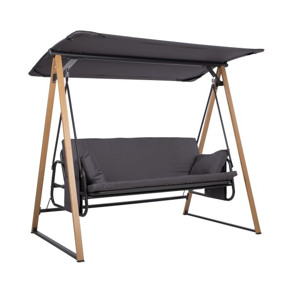 Садовые качели HELIA, 3-местные, серые