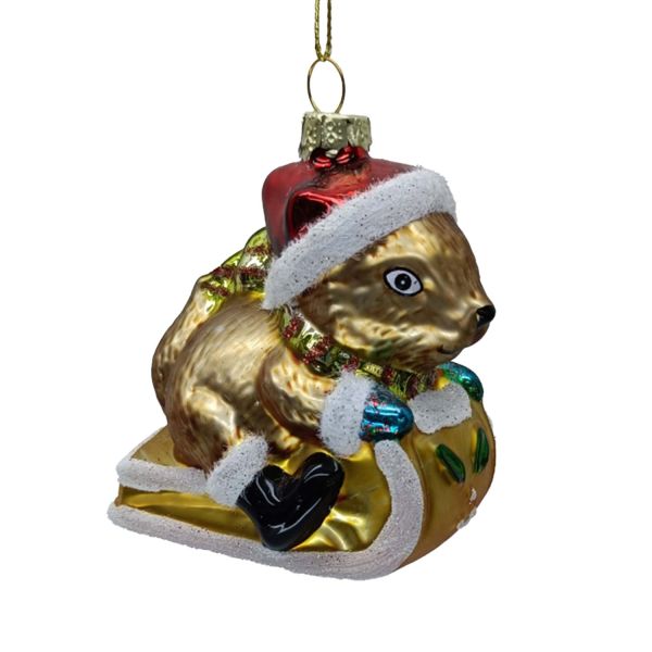 Ziemassvētku rotājums JOY SQUIRREL 9cm, stikls