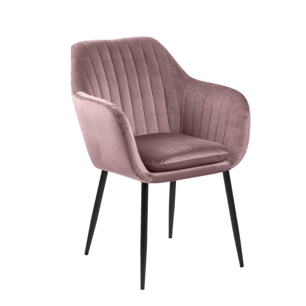 Chair EMILIA dusty rose/black