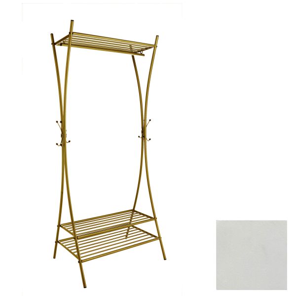 Coat rack DOUBLE XX 76x59xH176cm, metallic