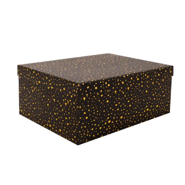 Box DIANA-2, with a lid 35x27xH15,7cm, black/gold