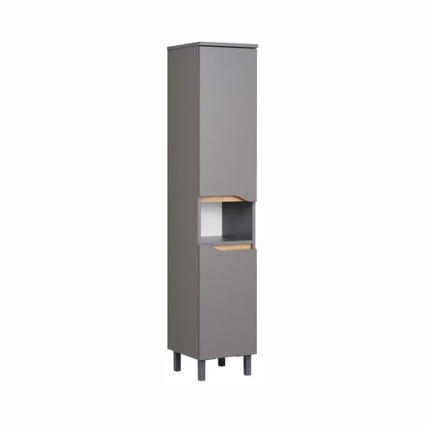 Tall bathroom cabinet 357, 30x33xH141cm, grey
