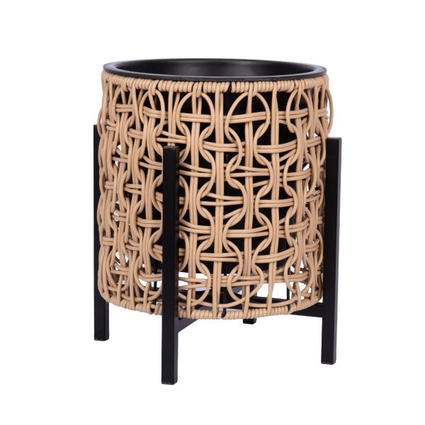 Puķu pods WICKER ar statīvu 28x28xH32cm, gaiši brūna