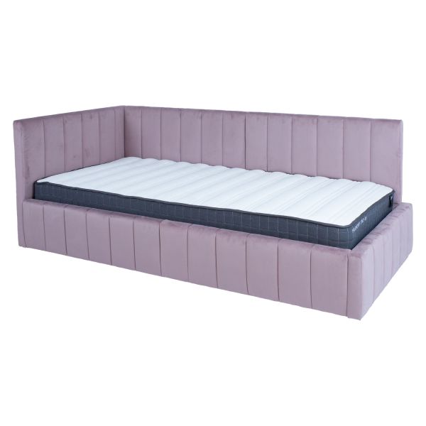 Gulta JASPER 90x200cm ar matraci HARMONY UNO, violeti rozā