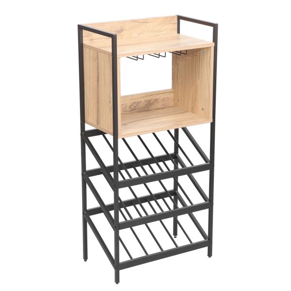 Vīna plaukts HANNES 51x30xH108cm, zemniecisks melamīns