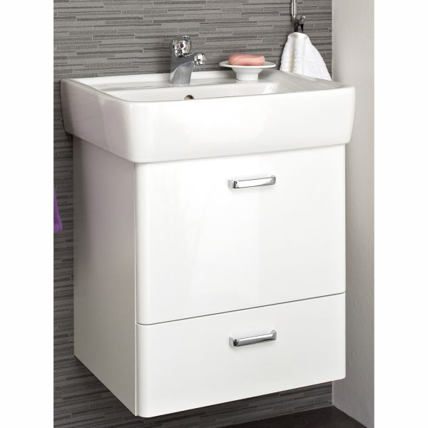 Washbasin cabinet and washbasin 359, 48x40xH52cm, white