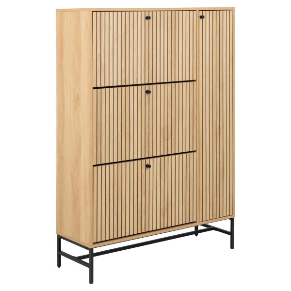 Shoe cabinet ALBANY 98,7x35xH140,4cm, natural