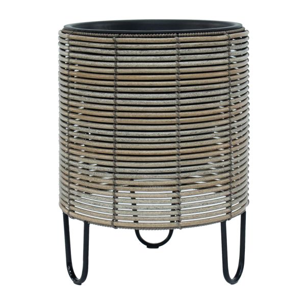 Puķu pods WICKER D36xH48cm, bēšs-pelēks