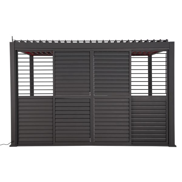 Louver sliding wall for gazebo MIRADOR-111 3m, dark grey