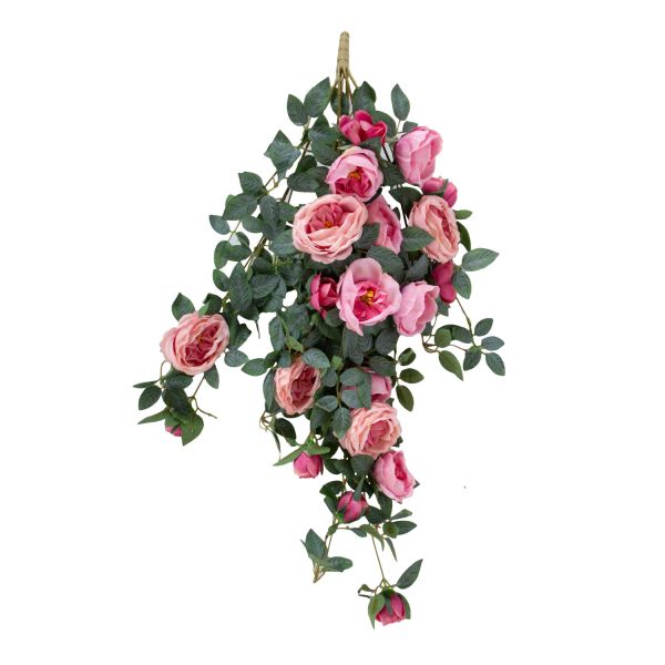 Mākslīgais zieds FLOWERLY zars H81cm, rozā roze