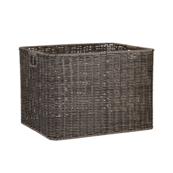 Basket BASILE 42,5x34xH30cm, dark