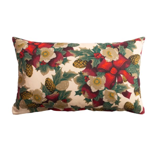 Pillow WINTER FLOWERS 32x50cm, ribbons
