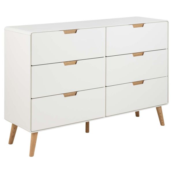 Chest of drawers LOWELL 135x40xH90cm, white