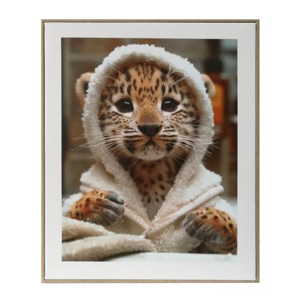 Kanva ar rāmi WALLY 40x50cm, geparda mazulis