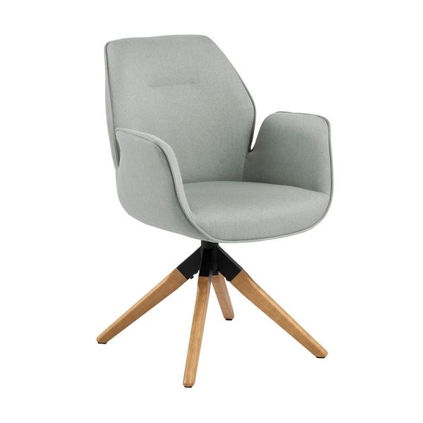 Krēsls AURA ar roku balstiem, gaiši pelēks/brūns