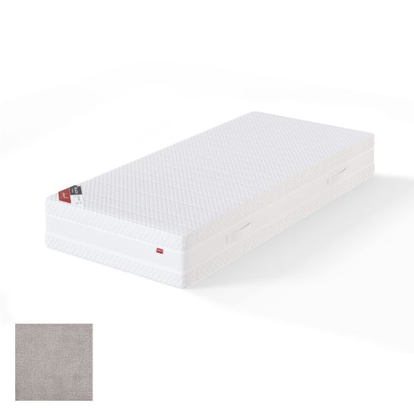 Spring mattress BLACK MULTIPOCKET CLIFF 90x200cm, firm, light grey