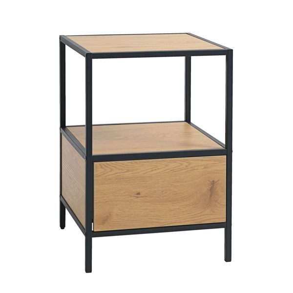 Sānu galdiņš/naktsgaldiņš HEDVIG 40x40xH59cm, osis/melns