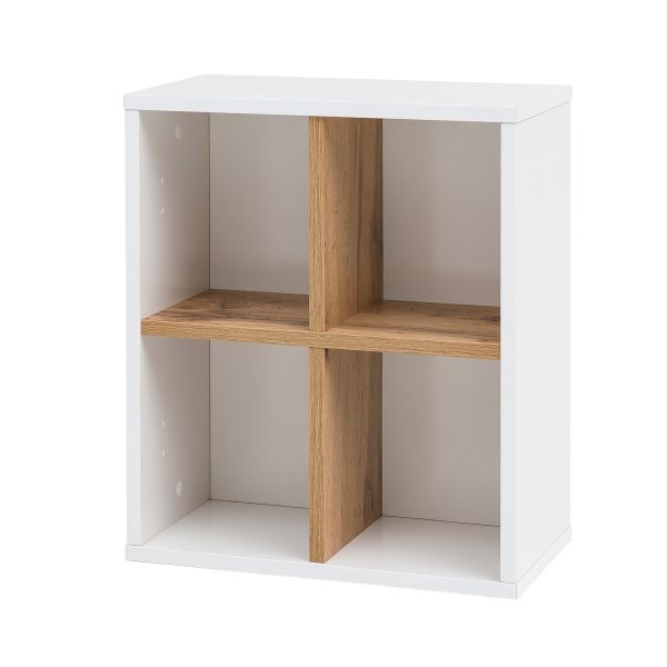 Vannas istabas plaukts PADUA 40,5x20,5xH48cm, balta glancēta/ozols