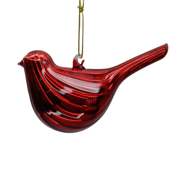 Ziemassvētku rotājums JOY BIDRY RED 11cm, stikls