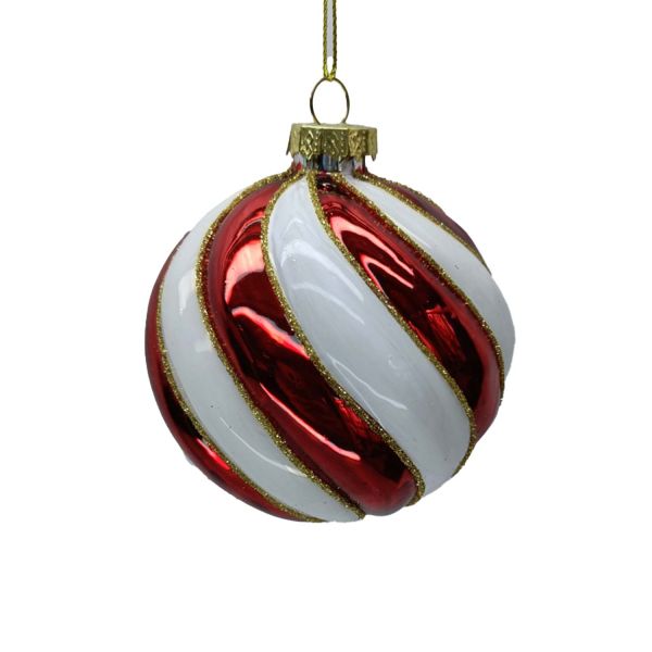 Christmas ornament JOY XMAS RED D8cm, glass