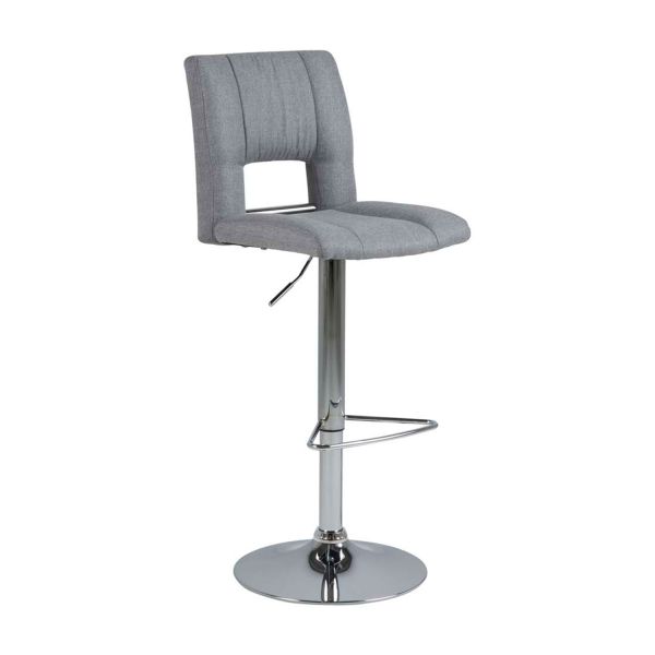 Bar stool SYLVIA light grey/chrome