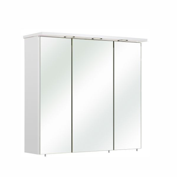 Mirror cabinet with LED lighting 37-II, 75x20xH72cm, white gloss