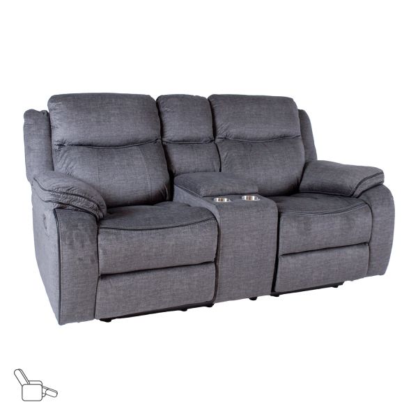 Recliner sofa GENTRY 2-seater with manual mechanism, grey