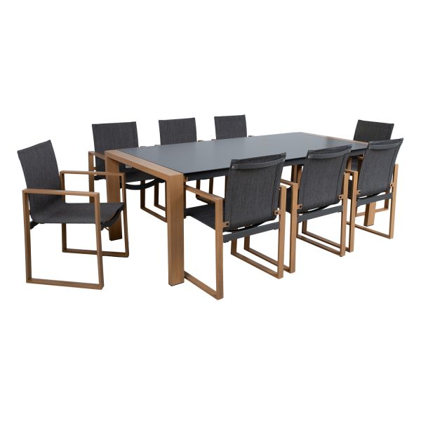 Dārza mēbeļu komplekts DUISBURG galds un 8 krēsli