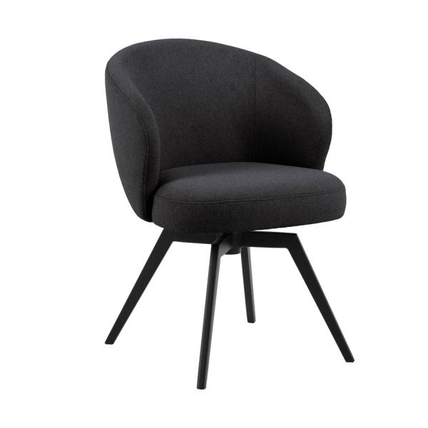 Dining chair with armrest DARLENE dark grey