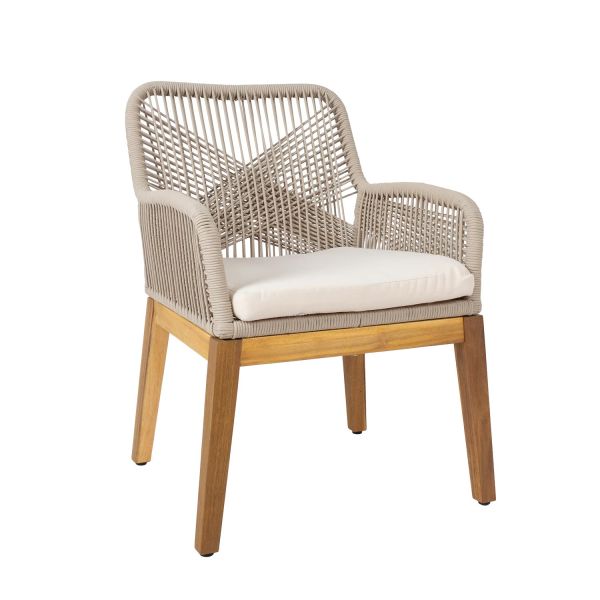 Chair FLORIDA 58x66xH83cm, acacia, beige