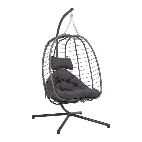 Piekaramais šūpuļkrēsls GRANVIN 90x114xH186cm, tumši pelēks