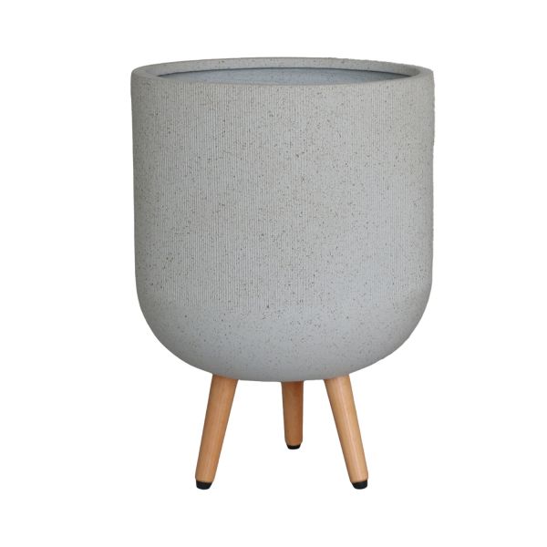 Puķu pods SKY STONE D44xH65.5cm, gaiši bēšs, ar koka kājām