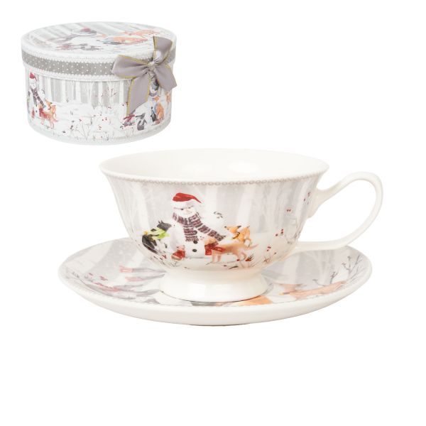 Cup/saucer MIA SNOW 180ml in a gift box