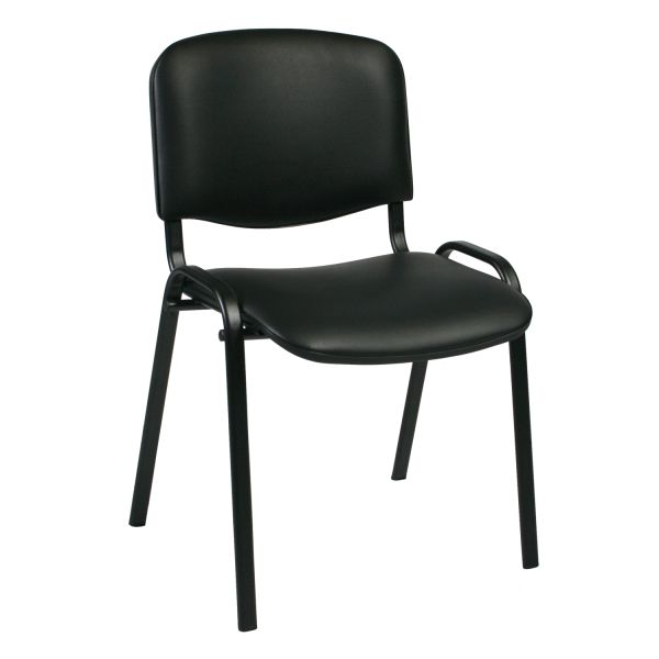 Guest chair ISO black imitation leather/black