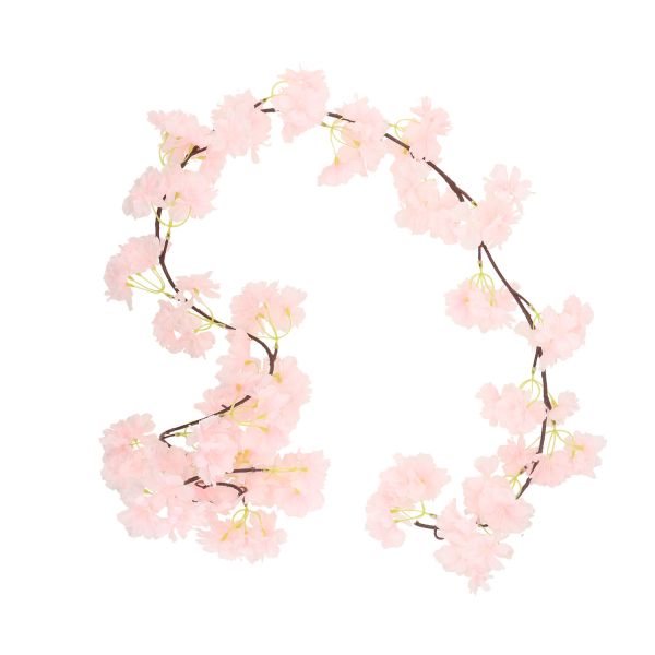 Mākslīgā augu virtene FLOWERLY 1,8m zieds, gaiši rozā