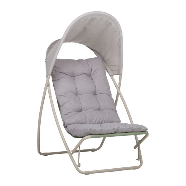 Leisure chair PIPER with canopy, beige