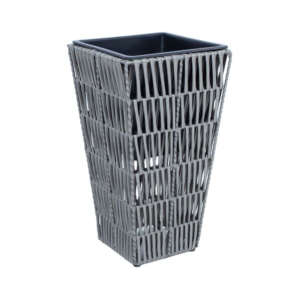 Puķu pods WICKER 28x28xH50cm, pelēks