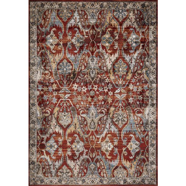 Carpet DARLY-5, 200x285cm, red/beige