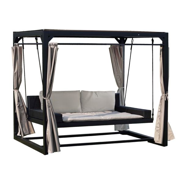 Swing gazebo BARCELONA brown/beige