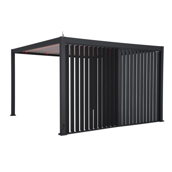 Vertical shutter wall for gazebo MIRADOR-111 4m, dark grey