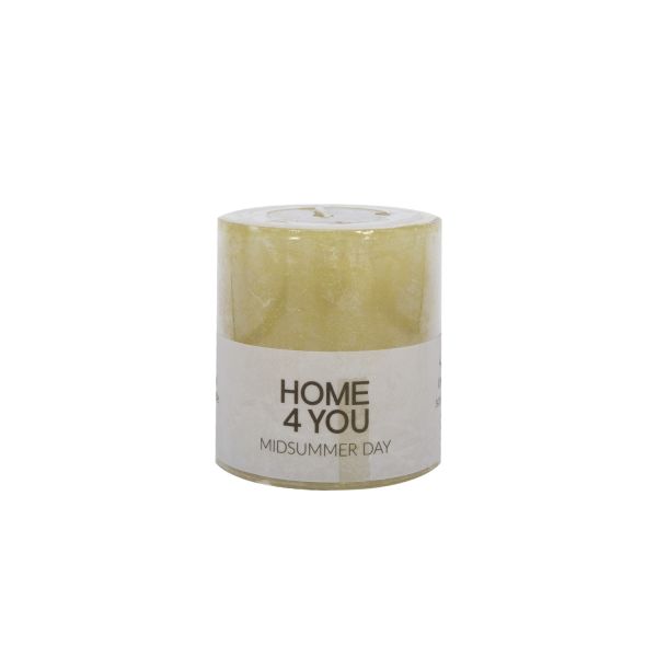 Svece MIDSUMMER DAY, D6,8xH7,2cm, gaiši zaļa (smarža - Vasaras tropu mežs)