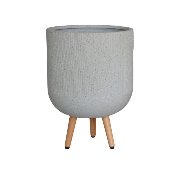 Puķu pods SKY STONE D37xH52cm, gaiši bēšs, ar koka kājām