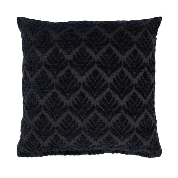 Pillow TEDDY 45x45cm, black flower motif