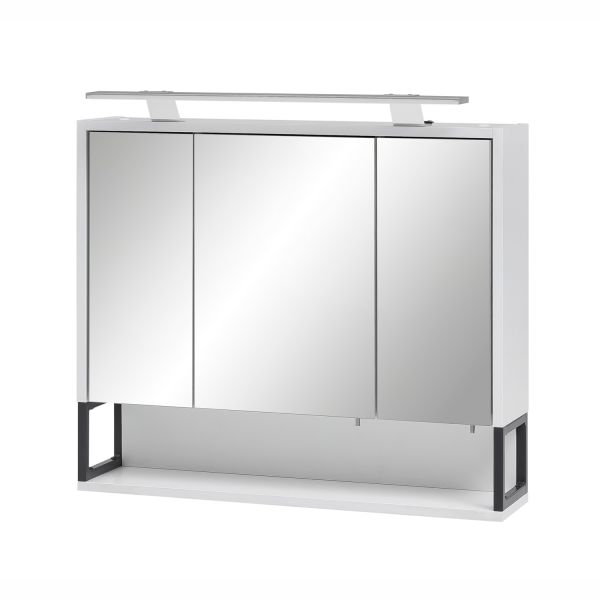 Skapītis ar spoguli ar LED apgaismojumu LIMONE 70x16xH61-68cm, balta